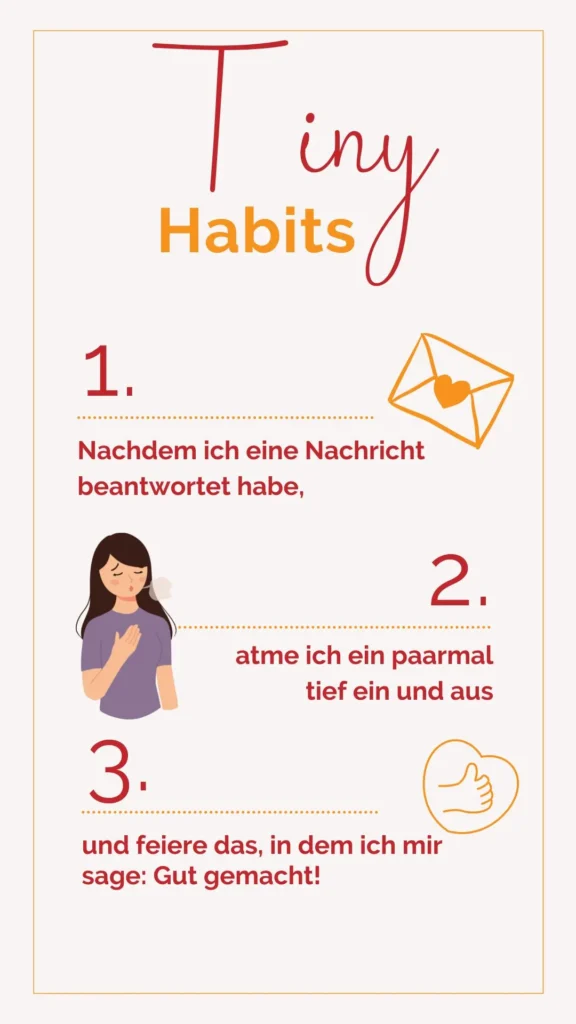 entspannungsübungen tiny habits steps nachricht